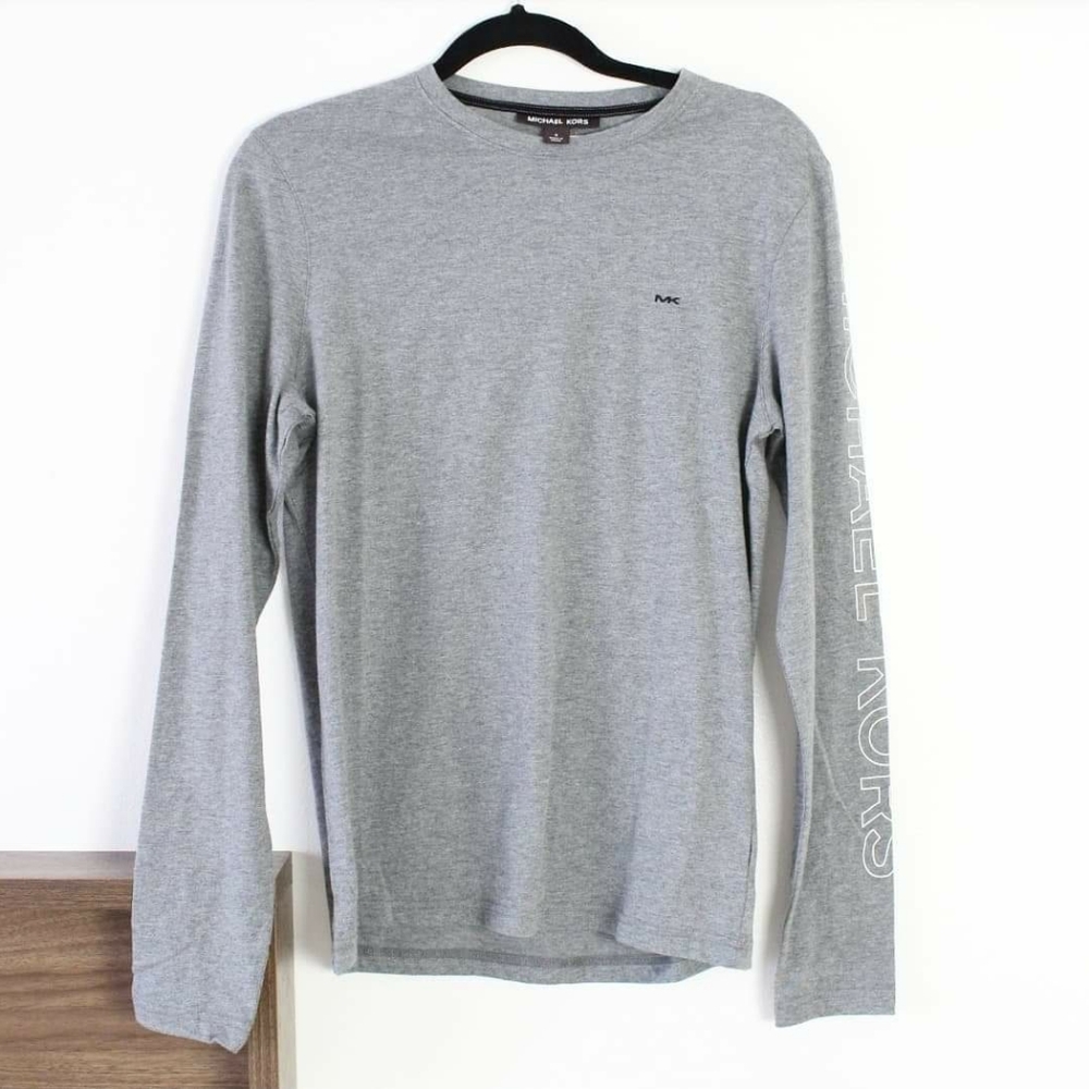NWT MICHAEL KORS ASH MELANGE GRAY LONG SLEEVE